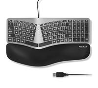 Macally Wired Ergonomic Keyboard for Mac - Compatible Backlit Apple Keyboard with Wrist Rest (Curved for Comfort) Ergo Split Keyboard for MacBook Pro/Air, iMac, Mac Mini