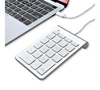 Macally Wired USB C Numeric Keypad Keyboard for Type C Laptop, Apple Mac iMac MacBook Pro/Air, Windows PC, or Desktop Computer with 5 Foot Cable & 22 Key Slim Number Pad Numerical Numpad - Silver