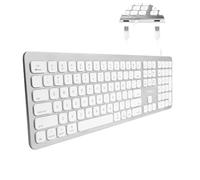 Macally WKEYHUBMB-A, extended Mac keyboard with numeric pad, 2 USB ports and US QWERTY key cap layout, USB-A, aluminium design