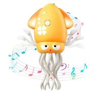 MACALOCA Dancing Octopus Toy, Funny Electric Dancing Squid Toy with LED & Music, Crawling Octopus Tummy Time Toys for 3 4 5 6 7 8 Year Old Kids Boy Girl Christmas Birthday Gifts, Yellow