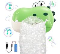 MACALOCA Dinosaur Bath Toys,Baby Bath Toys for the Baby Bathtub,Toddler Automatic Musical Bubble Machine Birthday for 1 2 3 4 5 Years Old Boys Girls (Green)