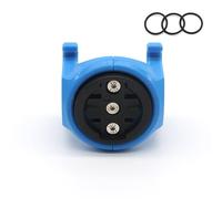 Macamolly Brompton Bicycle Computer Mount - Compatible with Garmin, Wahoo, Magene, iGPS & More | Centered Bicycle Speedometer Mount for Minimal Vibration & Space Saving Handlebar Arrangement, Blue