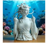 Macamolly Room Decor Medusa Attitude Middle Finger Sculpture The Original Talk to the Hand Icon A Greek goddess a middle finger An unusual home decoration - Medusa 3