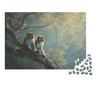 Macaque Sitting on A Tree in The Rainforest Jigsaw Puzzles. 1000pcs (75x50cm) Whimsical Challenge Toy for Educational Games Gifts