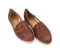 Macarena Collection Leather Sandals for Women | Handmade Mexican Huarache | Woven Slip-On Shoes with Cushioned Insole | Artisan Crafted Genuine Leather, Shedron, 4.5 UK