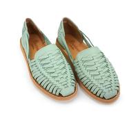 Macarena Collection Womens Shoes Leather Sandal Flat for Women | Huarache Handmade Mexican Sandals | Comfortable & Stylish Womens Sandals 3050, Mint, 4.5 UK