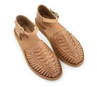 Macarena Collection Womens Shoes Leather Sandals Ankle for Women | Huarache Handmade Mexican Sandals Women | Comfortable & Stylish Womens Sandals 3050 Ankle Strap, Tan, 4.5 UK