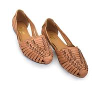 Macarena Collection Womens Shoes Leather Sandals for Women | Huarache Handmade Mexican Sandals | Comfortable & Stylish Womens Sandals 2167, Tan, 2 UK