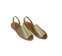 Macarena Collection Womens Shoes Leather Sandals for Women | Huarache Handmade Mexican Sandals Women | Comfortable & Stylish Womens Sandals 4155, Gold, 2 UK