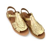 Macarena Collection Womens Shoes Leather Sandals for Women | Huarache Handmade Mexican Sandals Women | Comfortable & Stylish Womens Sandals 3044, Gold, 4.5 UK