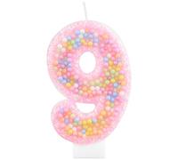 Macaron 9 Birthday Candles for Girls, Rainbow Pastel Macaron Number 9 Candle for Cake, Colorful Cake Topper 9th Birthday Decorations Girl, Sweet Themed Birthday Wedding Party Decoration
