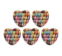 Macaron Biscuit Flavored Pastries Car Air Freshener Hanging Incense Chips 5 Pack Automotive Scented Hanging Sheets for Car Home Auto Interior Decor Love Form,gray-style