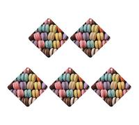 Macaron Biscuit Flavored Pastries Car Air Freshener Hanging Incense Chips 5 Pack Automotive Scented Hanging Sheets for Car Home Auto Interior Decor Rhombus,black-style
