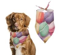 Macaron Biscuit Flavored Pastries Dog Bandanas - Cute Pet Scarf for Dogs Cats Triangle Kerchief Bibs Soft Breathable Pet Bandanas Fashion Accessory for Puppy Small Medium Large Pets