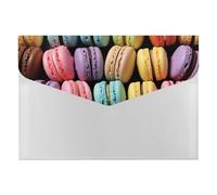 Macaron Biscuit Flavored Pastries Folders with 6 Pack Pockets, Waterproof Organizer File Folder for Letter Size Paper, Accordian Folder with Snap for Home, Travel, Business, Office