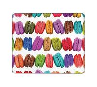 Macaron Biscuit Flavored Pastries Print Mouse Pad Square Mouse Mat Non-Slip Mousepad Large Gaming Mouse Mat for Office Laptop 10 x 12 inch