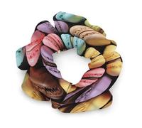 Macaron Biscuit Flavored Pastries Satin Scrunchies Elastic Hair Bands Exquisite Soft Jumbo Scrunchy Thick Fashion Hair Ties Cute Satin Hair Scrunchies for Women Hair Accessories Gift
