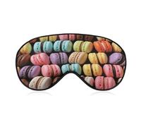 Macaron Biscuit Flavored Pastries Sleeping Mask Sleep Mask for Side Sleeper Relaxing Zero Pressure Night Blindfold Light Block-Out Eye Mask for Sleep with Easy Adjustable Strap