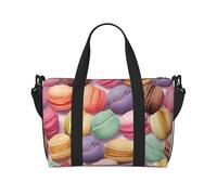Macaron Biscuit Flavored Pastries Travel Tote Bag Unisex, Water-Resistant Weekend Gym Bag, Large Capacity Adjustable Shoulder Strap Travel Bag