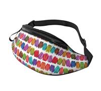 Macaron Biscuit Flavored Pastries Waist Bag Bumbags for Men Women, Print Polyester Waist Pack for Travel Walking Sport with Adjustable Strap