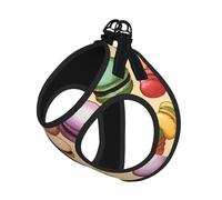 Macaron Biscuit Flavored Print Dog Harness,Pet Leash Vest,Adjustable And Reflective Vest,For Small To Medium Dogs