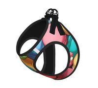 Macaron Biscuit Flavored Print Dog Harness,Pet Leash Vest,Adjustable And Reflective Vest,For Small To Medium Dogs