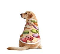 Macaron Biscuit Flavored Print Dog Shirts for Pet, Soft Breathable Vest Lightweight Stretchy Pet T-Shirt for Medium Dog