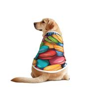 Macaron Biscuit Flavored Print Dog Shirts for Pet, Soft Breathable Vest Lightweight Stretchy Pet T-Shirt for Medium Dog