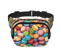 Macaron Biscuit Flavored Print Fanny Pack for Women Men Waist Bag with Adjustable Strap for Travel Hiking Cycling