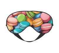 Macaron Biscuit Flavored Print Functionality Cozy Eye Mask Adjustable Strap Nap Night Travel Camping Yoga Relax