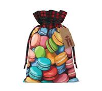 Macaron Biscuit Flavored Print Gift Reusable Bags Festive Drawstring Pouches Versatile Birthday Wedding Favors