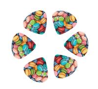 Macaron Biscuit Flavored Print Guitar and Ukulele Picks For Music Lovers 12 PCS Mixed Gauges(0.46/0.71/0.96mm)