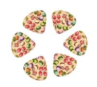Macaron Biscuit Flavored Print Guitar and Ukulele Picks For Music Lovers 12 PCS Mixed Gauges(0.46/0.71/0.96mm)
