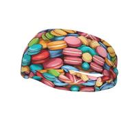 Macaron Biscuit Flavored Print Sweatbands Sports Headband for Men Women,Athletic Sweatband for Tennis,Basketball,Running,Gym