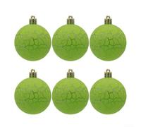Macaron Crackle Christmas Baubles 8cm Red Green Blue(Green)