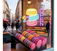 Macaron Open Neon Sign Wall Art Bakery Shop Store Decors