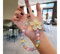 Macaron Phone Lanyard Keychain with Ordinary Key Tool, Cute Plastic Bag