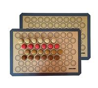 Macaron Silicone Baking Mats - Set of 2 - Full Size - 16 x 24 in (40 x 60 cm), Non-Stick Macaron Mat for Perfect Baking - Dishwasher & Oven Safe, Ideal for Macarons, Cookies, Bread, and More