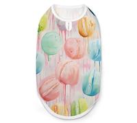 Macaron Sweet Biscuit Cake Dog Shirts Patterned Pet Clothes Tank Top Sleeveless T-Shirt for Cats Puppy 2XL