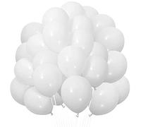 Macaron White Balloons 30 Pack 10 Inch Strong Thicken Shiny Latex Balloons for Birthday Engagement Wedding Anniversary Baby Shower Bridal Festivals Graduation Party Decorations with White Ribbons