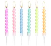 Macarone Happy Birthday Candles - 24 Pcs Spiral Party Candles, Colorful Cake Decorations for Baby Showers, Girl Boy Baby Women Birthday & Wedding