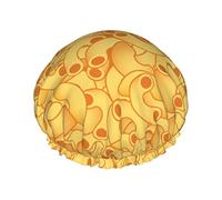 Macaroni And Cheese Waterproof Shower Cap,Elastic Bathing Hair Cap Environmental Protection Hair Bath Caps, Double WaterproofBathing Shower Hat