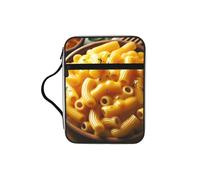 Macaroni-Cheese-Sauce Bible Cover Case with Handle, Water-Resistant Oxford Fabric Bible Bag Organizer with Zipper Pockets for Church