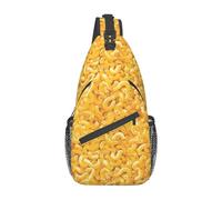 Macaroni Unisex Crossbody Backpack Adjustable Strap Chest Bag Casual Shoulder Bags For Walking Cycling Running