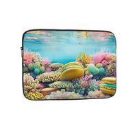 MacaronReef Print Laptop Sleeve 12 inch, Oxford Case | Splash-Resistant Oxford W/ Foam Padding. Fits 12 Inch Laptop. Slim For Backpack Macaronreef Print