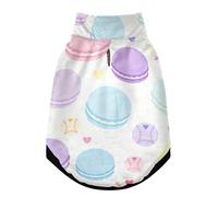 Macarons and Baseballs Pattern Warm Dog Coat, Adjustable Durable Doggie Winter Jacket Reversible Cozy Puppy Cold Weather Apparel from Small to Large Breed