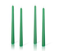 Macarons Candles Set, 25cm Long Coloured Tapered Dinner Candles Non Drip Unscented for Restaurant Home Party Decoration 4Pcs (Green)