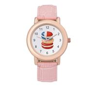 Macarons French Flag Leather Fashion Women Watch Simplicity Round Wristwatch Easy Reader Ladies Watches