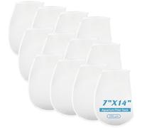 Macarrie 12 Pack 7 Inch Ring Felt Filter Socks 200 μm, Aquarium Felt Filter Bags, Fine Micro Fish Tank Filter, Sump Filter Sock for Saltwater Aquariums (7 x 14 Inch)