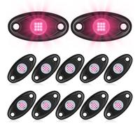 Macarrie 12 Pods Rock LED Light for Car SUV Underglow Light Waterproof Neon Trail Rig Lamp Lighting Truck Motorcycle Boat ATV UTV etc (Pink)
